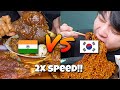 2x speed!! India🇮🇳 Vs Korean🇰🇷 Asmr Mukbang Eating compilations in Fast Motion| Satisfying Mukbang