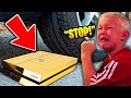 dad crushes PS4 with CAR over fortnite.. (BIG MISTAKE)