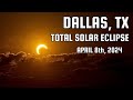 Total Solar Eclipse filmed in Dallas, Texas 4K - April 8th, 2024