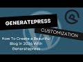How to Create a Beautiful Blog in 2024 With Generatepress | Generatepress Theme Customization