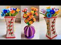 How to Make Flower Vase with Cardboard and Wool | Beautiful Flower Vase Ideas