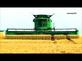 John Deere Mähdrescher S685i mit Raupe, 640D 12,34 m SW, biggest combine harvester - wheat harvest
