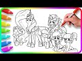 Coloring Pages MY LITTLE PONY - Magic of Friendship / How to color My Little Pony. Easy Drawing. MLP