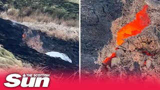 Burning ‘lava’ crater appears under Ayrshire field as danger warning issued