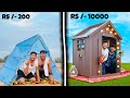 200 Vs 10000 Budget 😳- Surviving Overnight In different Huts - कौन गुजरेगा सबसे अच्छी रात?