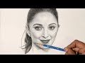 Complete Shading Process of a Face in Real Time, Pencil Drawing