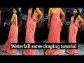 Waterfall saree draping tutorial⚡️Waterfall Drap⚡️ Waterfall draping style⚡️#viral