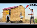 Can Our Jhopadi Survive 24 Hours ? 😳- Running Hut On wheels 🛞 - टायरो पर चलने वाली झोपड़ी