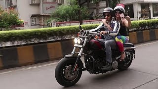 Sidharth Malhotra And Jacqueline Fernandez Riding Harley Davidson Bike On The Streets Of Mumbai