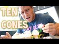 One Man. Ten Ice Cream Cones (WARNING: Pain & Brain Freeze)
