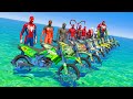 el hombre araña en moto | team spider man hard GTA 5 bike challenge team multiverse