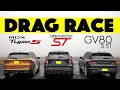 Ford Explorer ST vs. Acura MDX Type S vs. Genesis GV80 - Shocking Results. Drag and Roll Race!