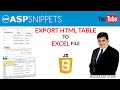 Export HTML Table to Excel using JavaScript