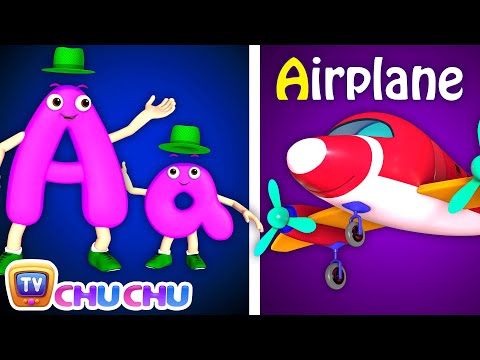 NEW 3D Phonics Song with TWO Words A For Airplane ABC Alphabet Songs with Sounds for Children