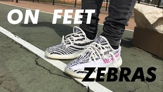 yeezy v2 zebra on feet