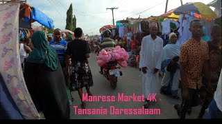 4K 2022 walk biggest Manzese Market in Dar es salaam, Zanzibar Tanzania Africa ASMR