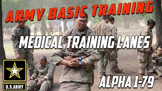 Soldiers from Alpha 1-79 Learn life saving tips at Medical Training Lanes