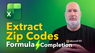 Excel Formula Completion: Extract Zip Codes from Text