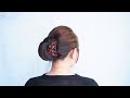 easy bun hairstyle using double elastic stretch hair comb beautiful hairstyle for long hair