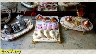 صنعت من قطع الخشب صينية حلويات و العطور  احسن من بلاطو المرايا Wooden tray Breakfast