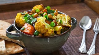 Curry Spiced Roasted Vegetables with Chickpeas 🥗 Delicious Vegan Side Recipe that everyone will Love