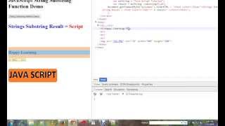 STRINGS SUBSTRING METHOD IN JAVA SCRIPT DEMO