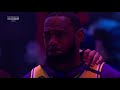 LeBron James emotional during National Anthem performed by Boyz II Men  Remembering Kobe