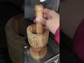 ASMR MOST SATISFYING SOUND WOODEN MORTAR AND PESTLE #shorts #short #wooden #satisfying #asmr #shorts