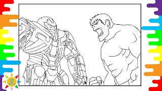 Hulk VS Hulkbuster Coloring Page | Furious Hulk Coloring | Cartoon - On & On