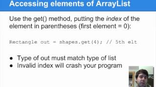 Using the ArrayList class