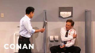 Steven Ho Shows Conan To Fend Off A Mens Room Attack | CONAN on TBS