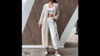 Как носить длинный вязаный кардиган 2020 // How to wear a long knitted cardigan 2020