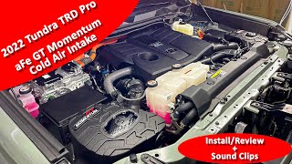 aFe GT Momentum Cold Air Intake Install On 2022 Toyota Tundra TRD Pro...Review With Sound Clips!