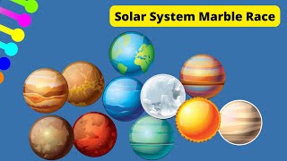 Solar System Marble Race Run in 11 Algodoo Stages - Marble Race Heroes Solar System