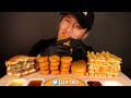 asmr mukbang double big mac u0026 cheesy hash browns u0026 chicken nuggets no talking eating sounds