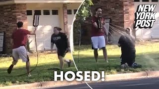 Texas man sprays woman with hose over BLM argument with neighbor | New York Post