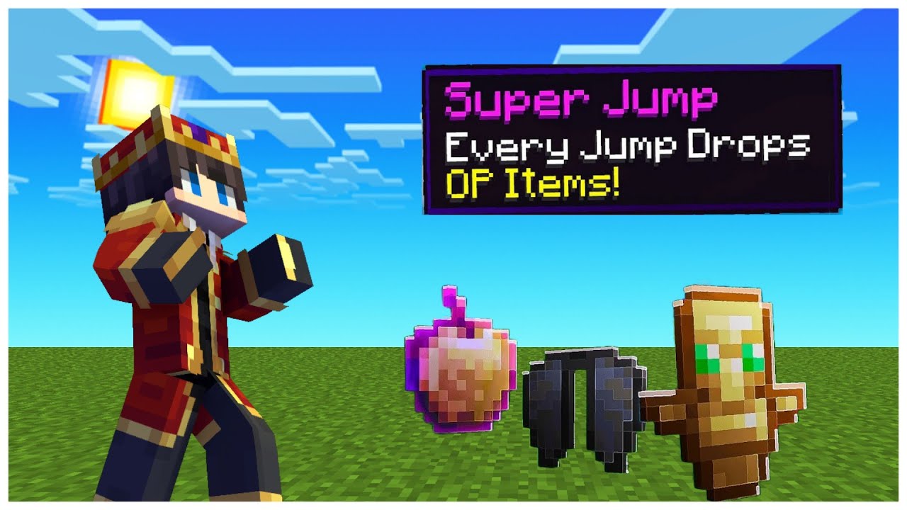 Minecraft But Jumping Gives You Op Items Youtube
