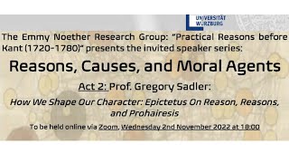 How We Shape Our Character: Epictetus on Reason, Reasons, and Prohairesis | Universität of Würzburg