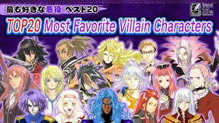 ”Tales of” Top 20 Most Favorite Villain Characters (25th Anniversary Survey Results 2/3)(ENG sub)