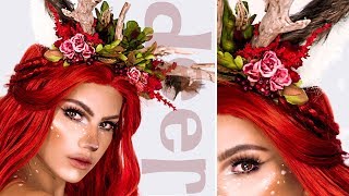 DEER MAKEUP TUTORIAL | DIY DEER HEADBAND | COSTUME & HAIR!