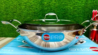 New Hawkins Pro Triply Steel Kadai with steel lid 2024 | Best Steel Kadai In India | steel cookware