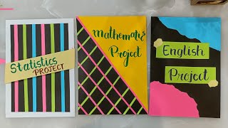 3 Cover Page designs | Simple , easy and beautiful| School Project, assignments |