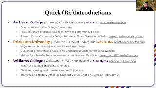 Undergraduate Transfer Application Workshop with Amherst, Princeton, Wesleyan, Williams, and Yale