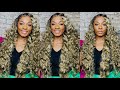 Sensationnel Human Hair Blend HD Lace Front Wig Butta Lace Loose Curly 32