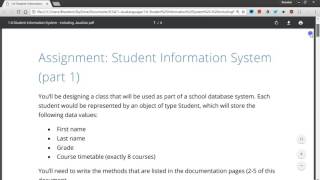 Example Java class Student Information System