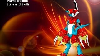 DMO gameplay Video Flamedramon stats and skills