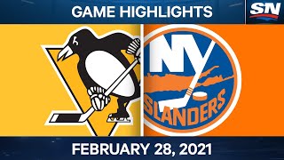 NHL Game Highlights | Penguins vs. Islanders - Feb. 28, 2021