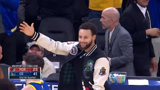 Steph Curry performs a humiliating dance after Ty Jerome hits a buzzer beater fr