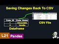 PYTHON PANDAS SAVE DATAFRAME AS CSV FILE L-21 | PYTHON PANDAS TUTORIAL FOR BEGINNERS