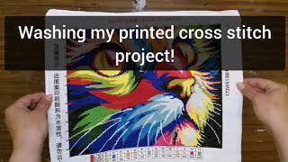 Washing a printed cross stitch